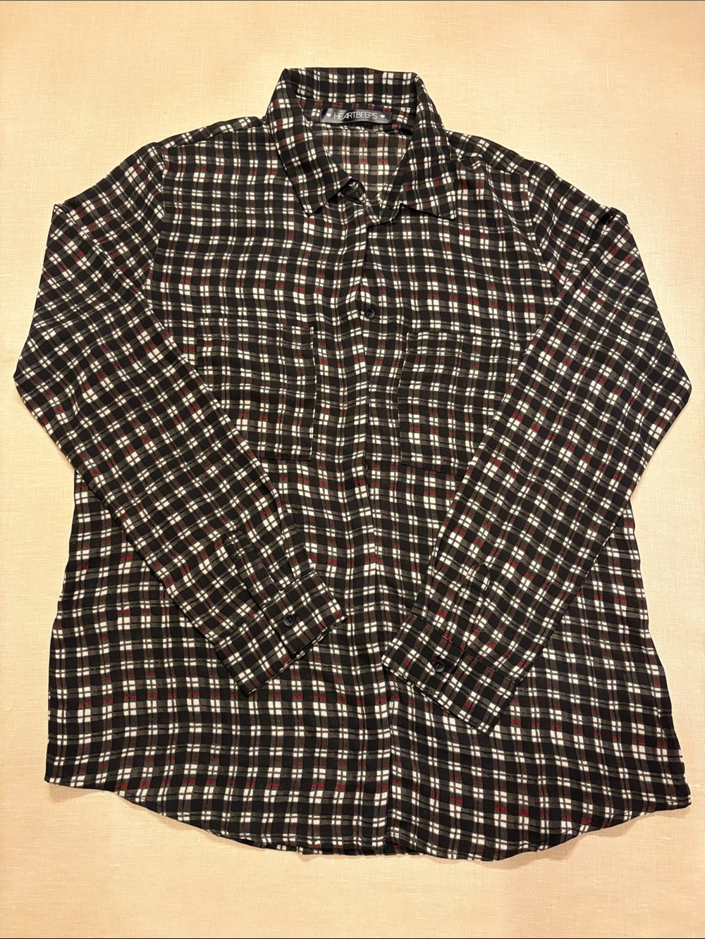 Woman’s Black Plaid Button-Up Shirt - Classic
